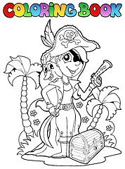 Image showing Coloring book with pirate topic 6