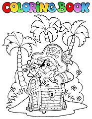 Image showing Coloring book with pirate topic 1