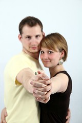 Image showing Young couple ballroom dancing