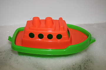 Image showing Toyboat in bubbelbath