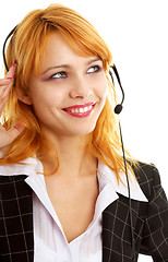 Image showing happy customer service girl