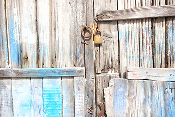 Image showing Old door in Santorini