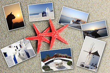 Image showing set of summer photos of Santorini 