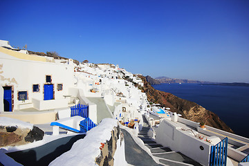 Image showing Village of Oia at Santorini island in the Cyclades