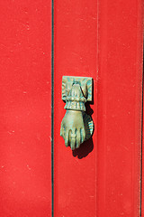 Image showing Old door in Santorini