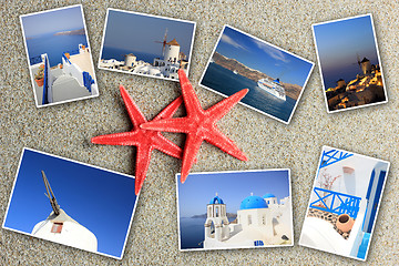 Image showing set of summer photos of Santorini 