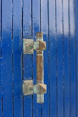 Image showing Old door in Santorini