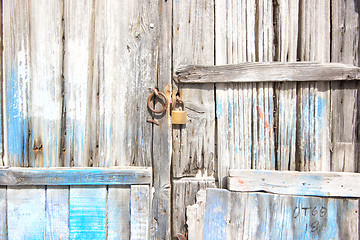 Image showing Old door in Santorini