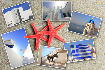 Image showing set of summer photos of Santorini 