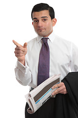 Image showing Businesman pointing finger direction