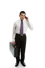 Image showing Businessman using cell phone