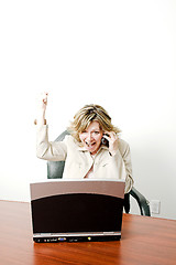 Image showing business woman happy on cellphone