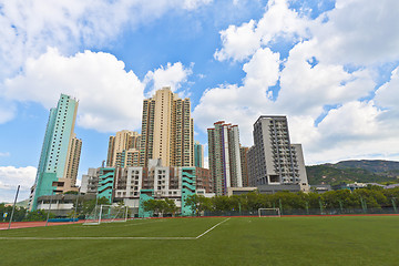 Image showing Hong Kong apartment blocks at downtown