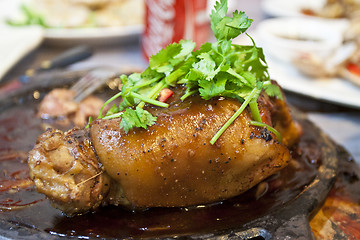 Image showing Grilled knuckle of pork with black pepper