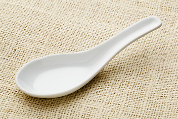 Image showing empty ceramic asian spoon