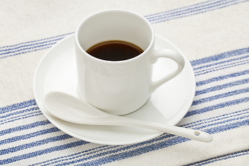 Image showing espresso coffee cup with spoon