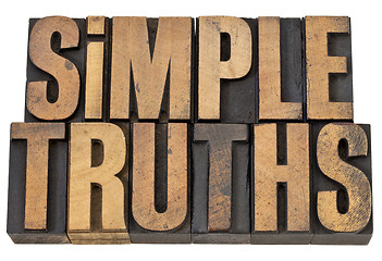 Image showing simple truth text in wood type