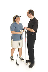 Image showing couple with golf club