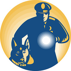 Image showing Security Guard Policeman Police Dog