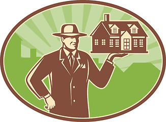 Image showing Realtor Real Estate Salesman House Retro