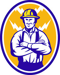 Image showing Electrician Construction Worker Lightning Bolt