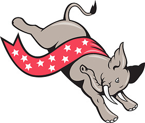 Image showing Elephant Jumping Democrat Mascot