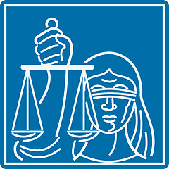 Image showing Lady Blindfolded Holding Scales of Justice