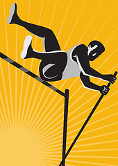 Image showing Track and Field Athlete Pole Vault High Jump Retro