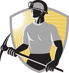 Image showing coal-miner-pick-ax-shield