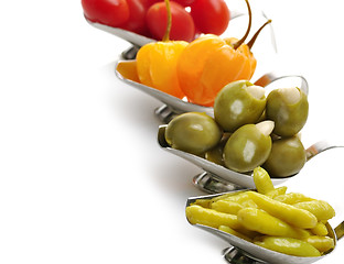 Image showing Pepper ,Olives And Tomatoes