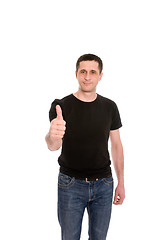 Image showing man in the black T-shirt