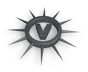 Image showing spiky letter v