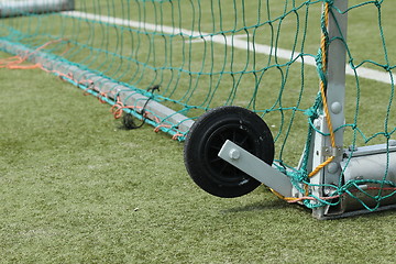 Image showing rolling football goal