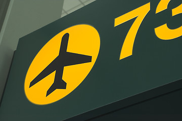 Image showing airport green sign