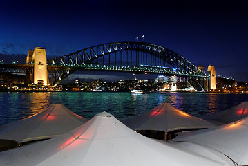 Image showing Evening approaching Sydney Harbour