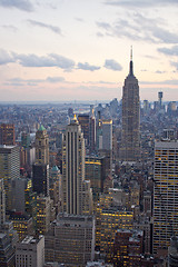 Image showing New York City Skyscrapers at Sunset