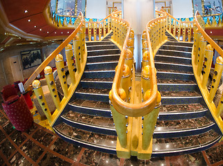 Image showing Staircase of a Modern Cruise Ship