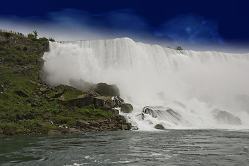 Image showing Dark Sky over Niagara Falls, Canada