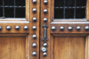 Image showing Old Wooden Door, Florence