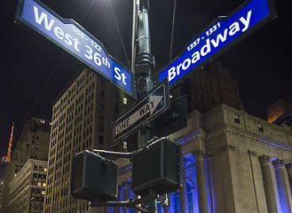 Image showing Street Signs in the Night