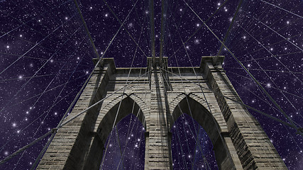 Image showing Sky over Brooklyn Bridge