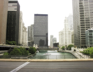 Image showing Buildings and River of Chicago, U.S.A.
