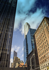 Image showing Upward view of New York City Skyscrapers