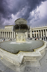 Image showing Cloudy Sky over Piazza San Pietro, Rome