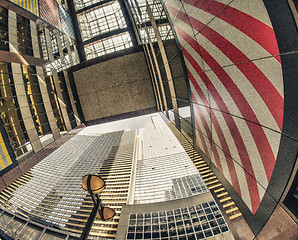 Image showing Upward view of New York City Skyscrapers