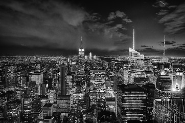 Image showing Black and White Night Lights of New York City