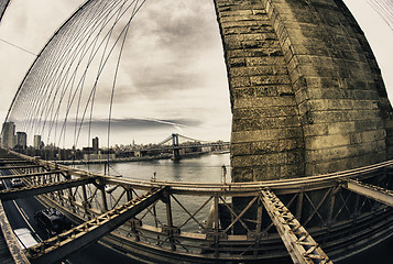 Image showing Structure Detail of Brooklyn Bridge in New York City