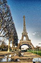 Image showing Winter Colors of Eiffel Tower in Paris