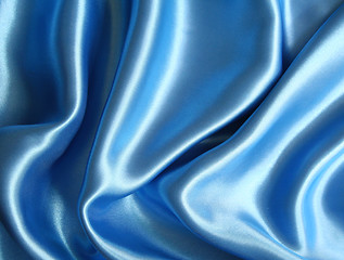 Image showing Smooth elegant dark blue silk