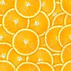 Image showing Seamless pattern of fresh orange slice